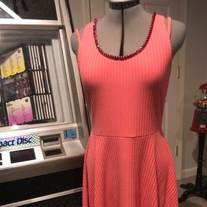 Pink jersey knit dress